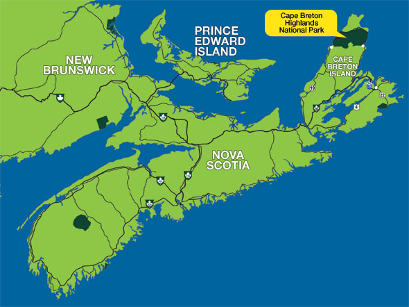 Locator map - Cape Breton Highlands National Park