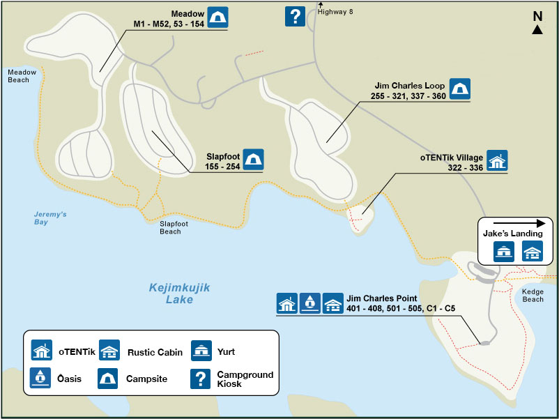 Map of Jeremy's Bay Campground