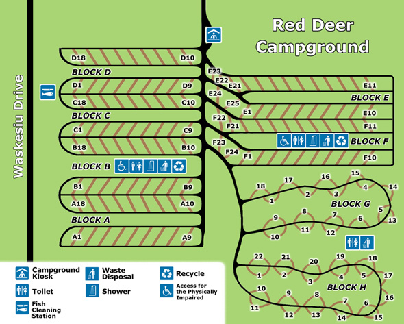 Red Deer Campground Map