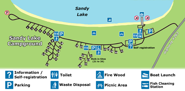 Sandy Lake Campground Map